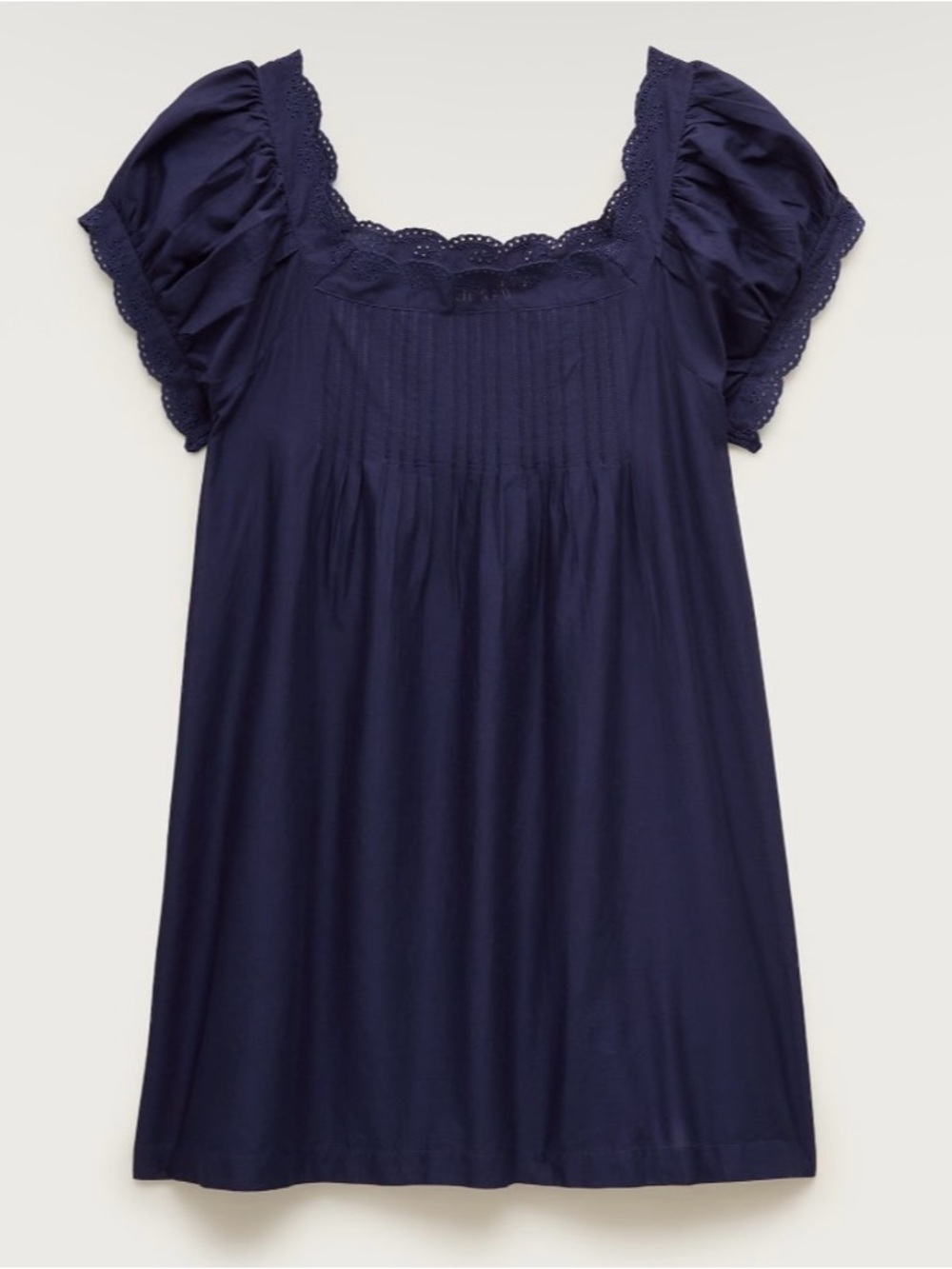 NWT J. Crew Cotton Voile Scallop-trim Babydoll Dress Dark Ink Blue
